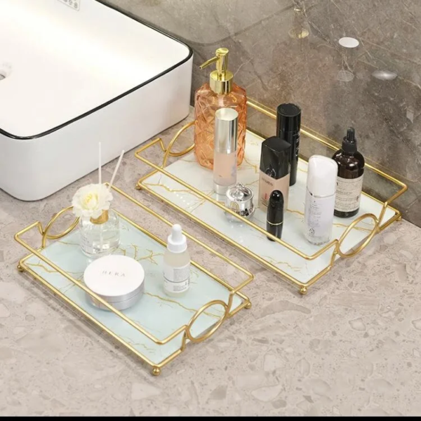 Premium Quality Rectangular Decorative Tray, Coffee Table Storage.