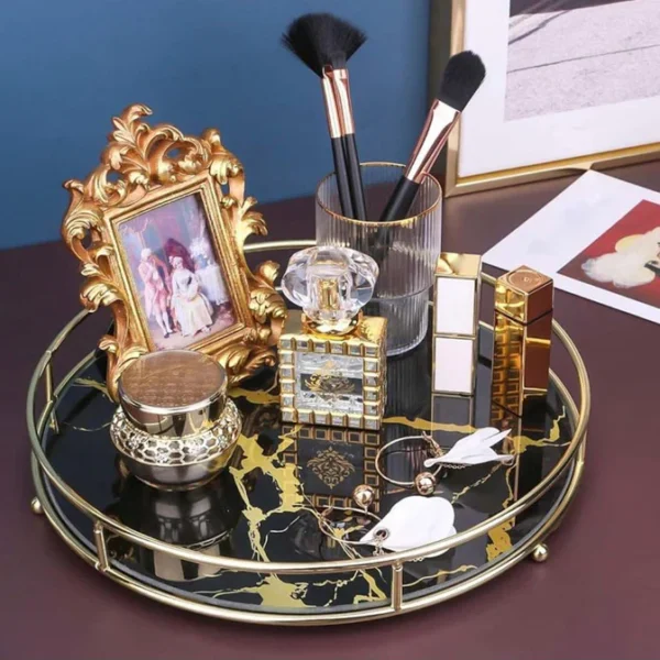 Makeup Round Tray For Perfume, Jewelry Storage for Cosmetics.
