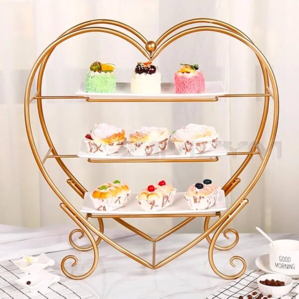 Heart Shape Cake Serving Dining Table Rack
