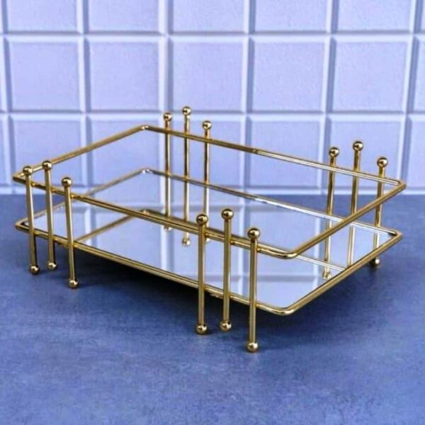 Premium Quality Display Tray Vintage Glass Base Vanity Tray.
